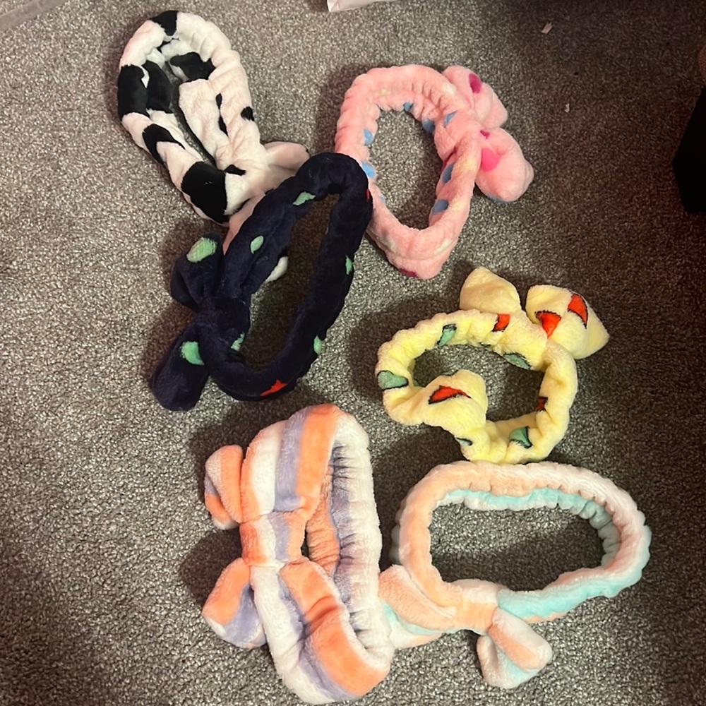 mix of 5 skincare head bands